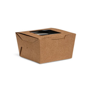 Natural Kraft Brownie Box with PLA Window (50 Per Pack)