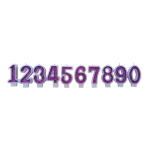 3D Purple Glitter Candle (6 per pack)
